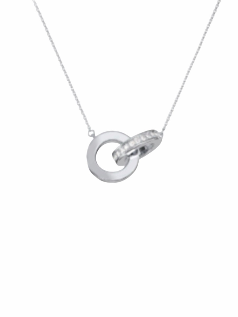 Jewlr Interlocking Circles Necklace With Pave Accents NWT/In Pouch